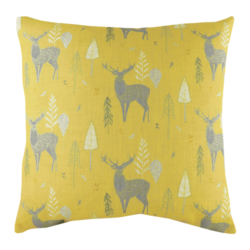 Hulder Stag Repeat Cushion Ochre