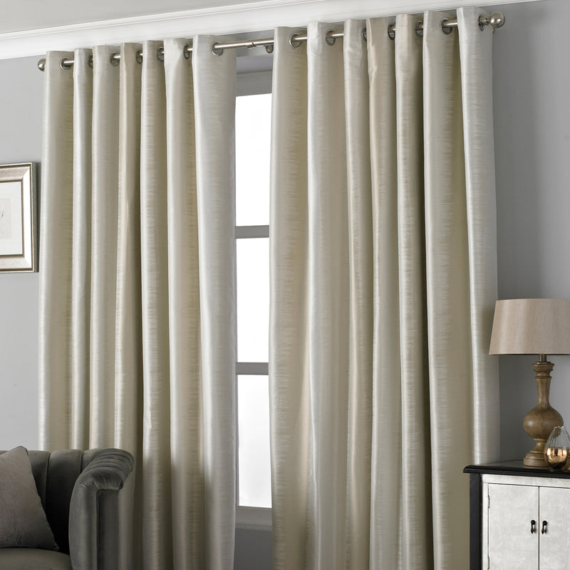 Hurlingham Shimmer Eyelet Curtains Champagne