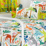 Jungletastic Kids Duvet Cover Set White/Green