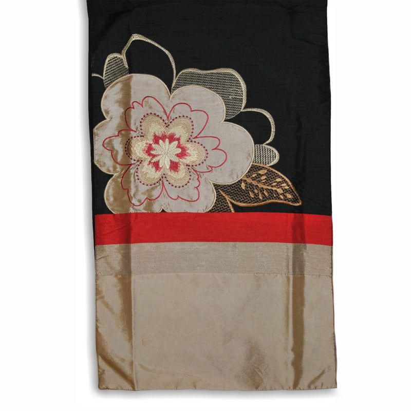 Kyoto Floral Bed Runner Black