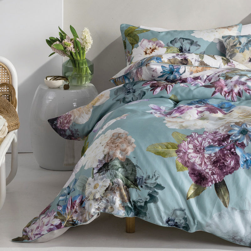 Lena Floral Duvet Cover Set Blue