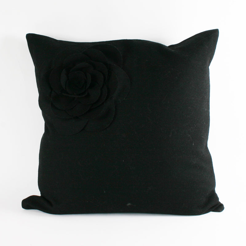 Lotus Wool Cushion Black