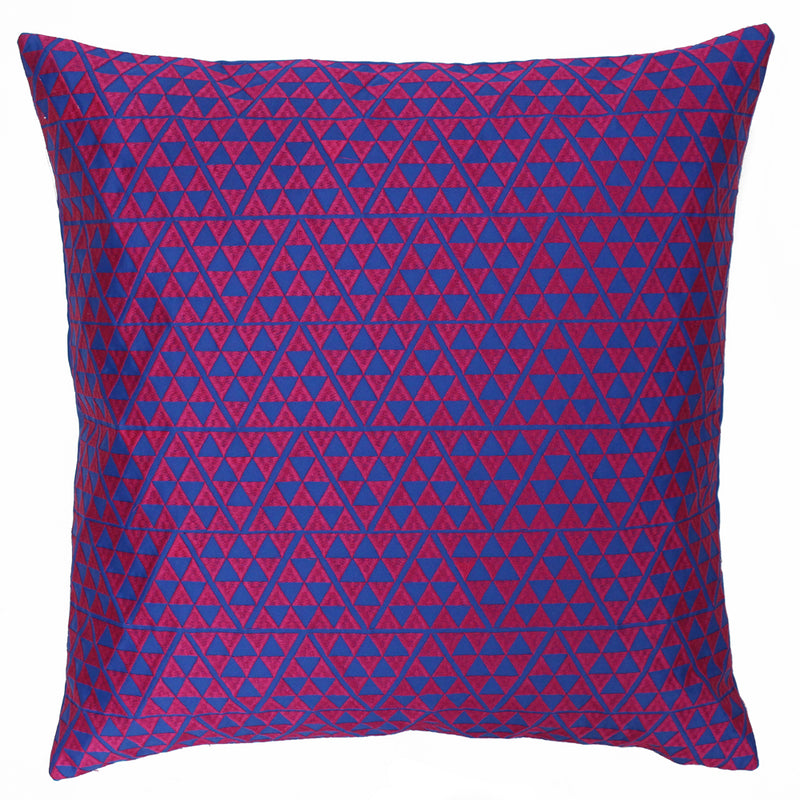 Louvre Geometric Jacquard Cushion Skydiver/Camellia