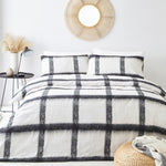 Mohair Check Duvet Cover Set Natural/Black