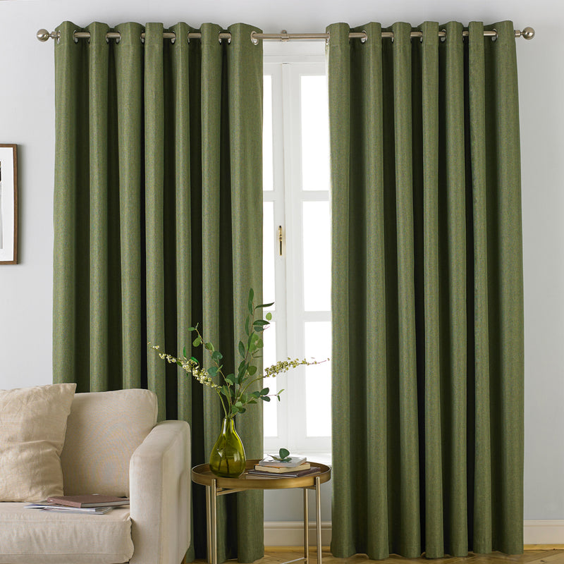 Moon Premium Thermal Blackout Eyelet Curtains Khaki