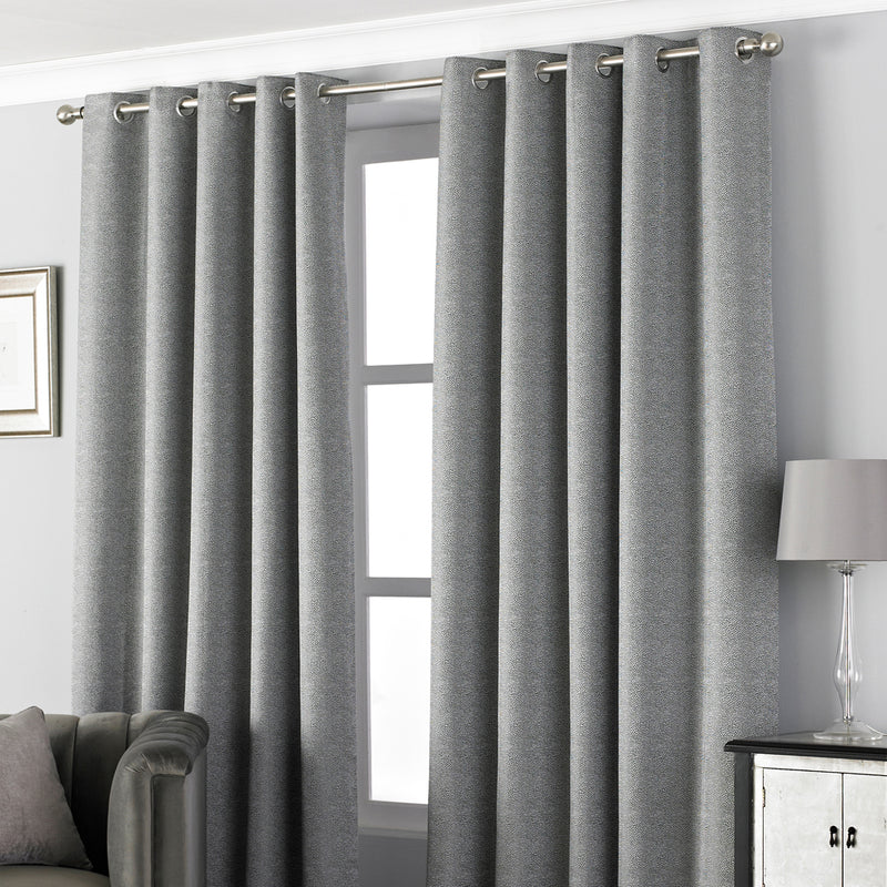 Pendleton Jacquard Eyelet Curtains Graphite