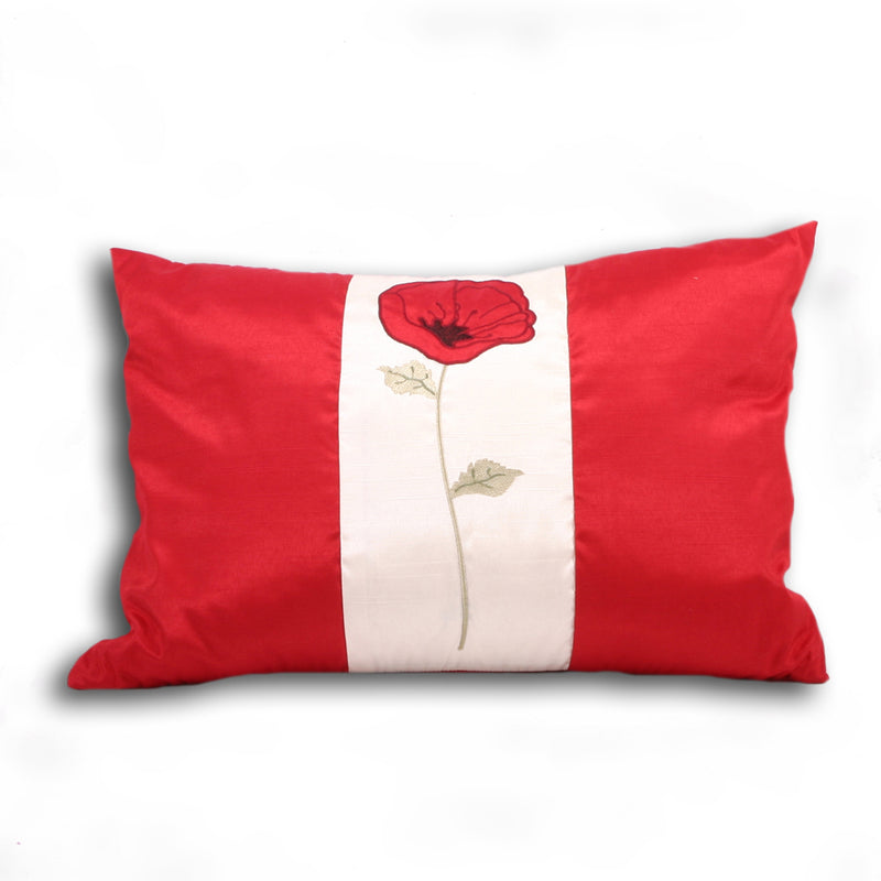 Poppet Sateen Cushion Cream/Red