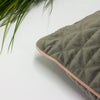 Quartz Quilted Cushion Charcoal Grey/Blush Pink