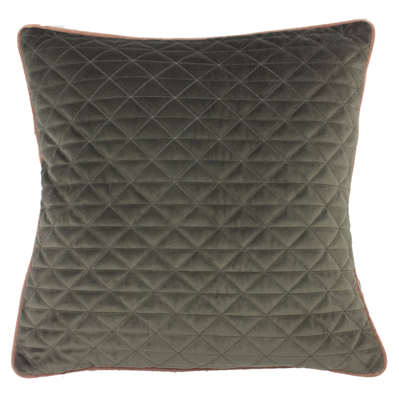 Quartz Quilted Cushion Charcoal Grey/Blush Pink