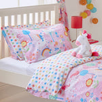 Unicorn Kids Duvet Cover Set Pink