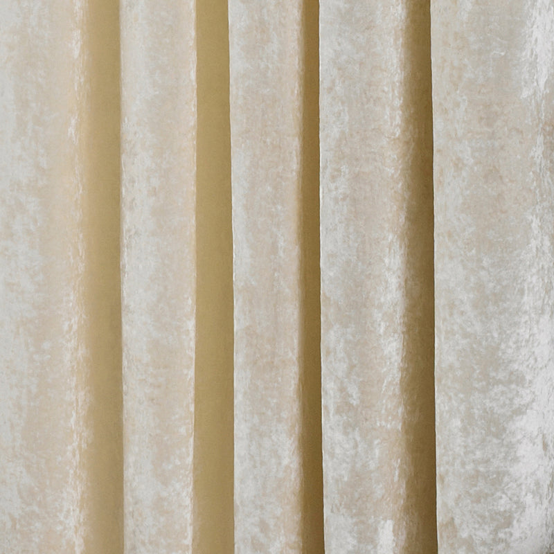 Verona Crushed Velvet Eyelet Curtains Ivory