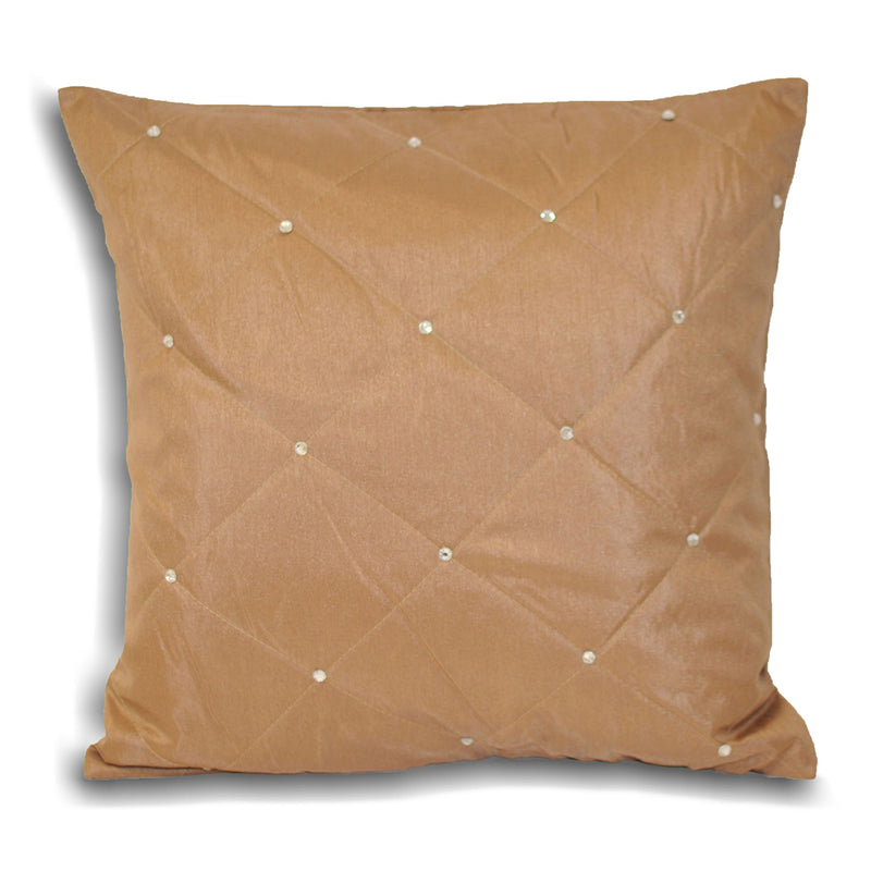 Vivaldi Quilted Diamante Cushion Latte