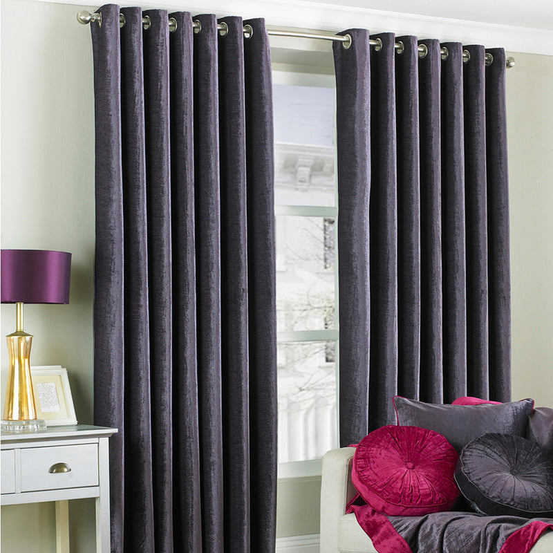 Wellesley Eyelet Curtains Plum