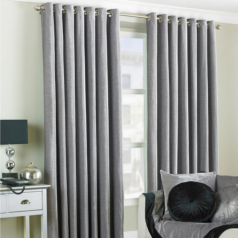 Wellesley Eyelet Curtains Silver