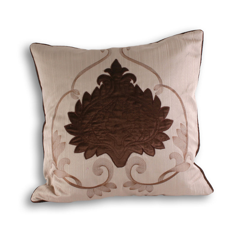 Windermere Embroidered Cushion Mocha